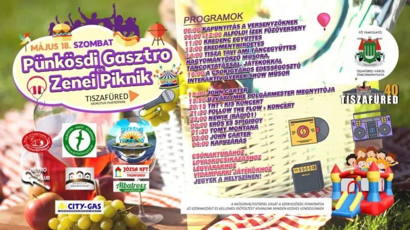 Pünkösdi Gasztro- és Zenei Piknikre hívogat Tiszafüred