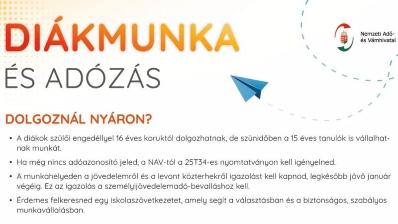 Nyári diákmunka, 25 év alatt szja-mentesen