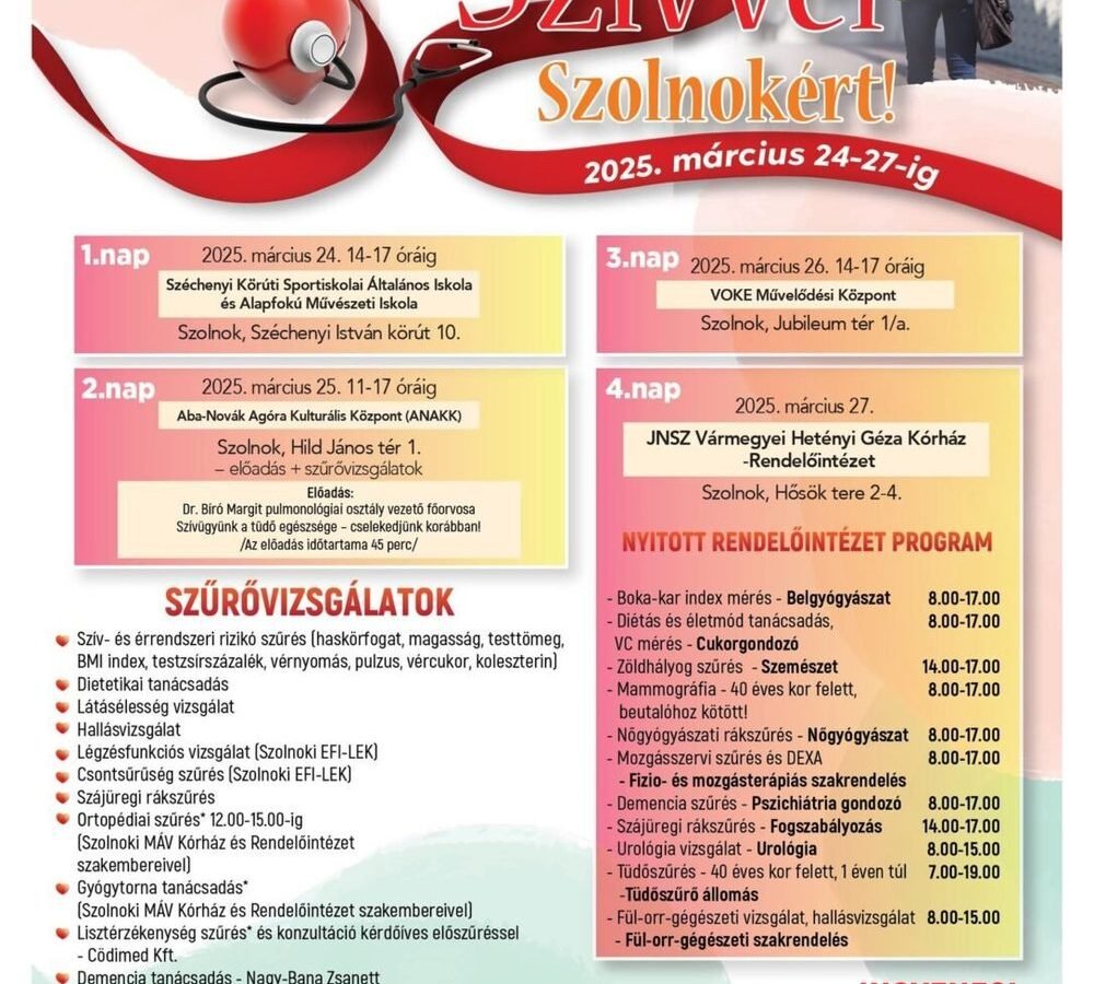 Ismét szűrések az egészségünkért