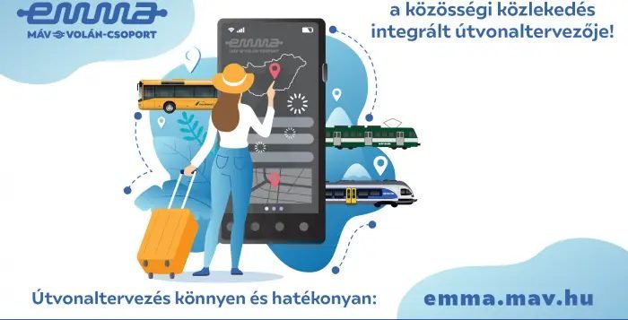 Elindult a MÁV-Volán-csoport EMMA elnevezésű egységes utazástervezője